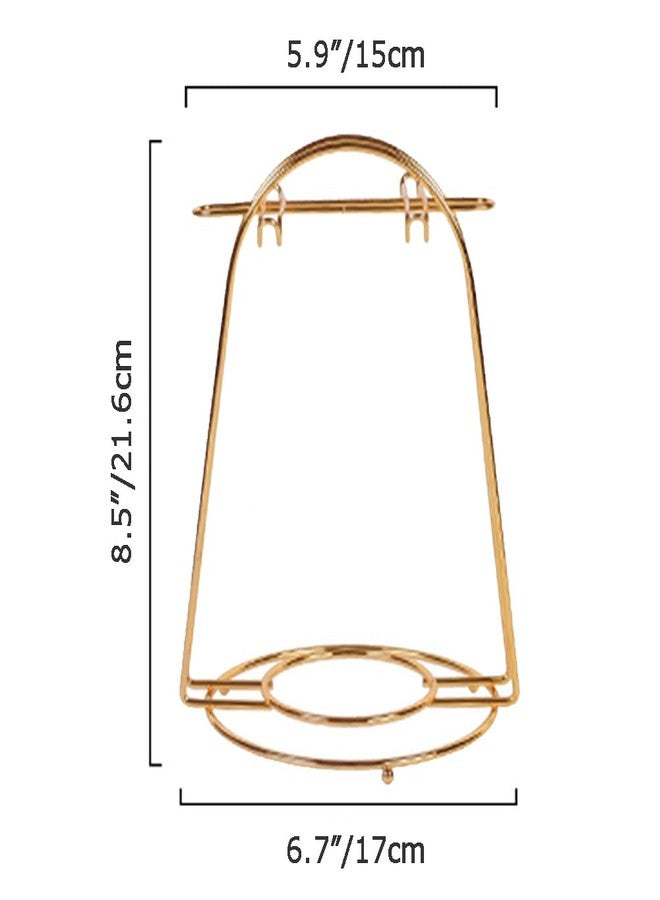 YY YEARCHY Coffee Mug Holder, Espresso Cups Holder Cup Drying Rack Cups Drainer Stand Metal Mug Tree Cups Organizer with 4 Hook Hangers for Kitchen Counter and Tea Party(Gold) - Image 5